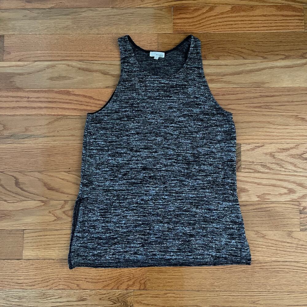 Aritzia Wilfred Free Ornella Tank Womens Small Heather Black Split Side Vest